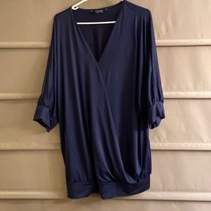 Blue silk Top